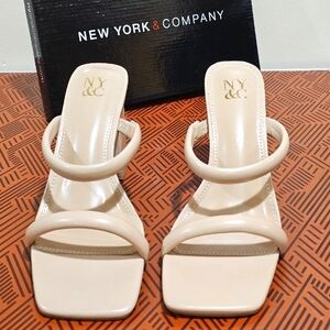 🌼 2/$35 New York & Company Galina Womens Heeled Sandals, US 8 Medium, Nude